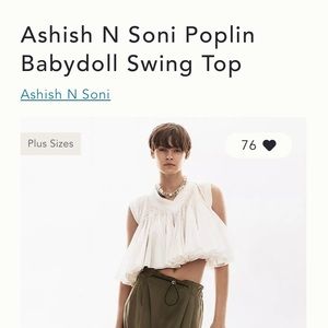 Ashish N Soni Poplin Babydoll Swing Top Brand New with Tags